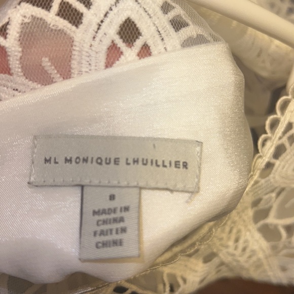 ML MONIQUE LHUILLIER EMBROIDERED LACE MINI DRESS - Picture 6 of 6